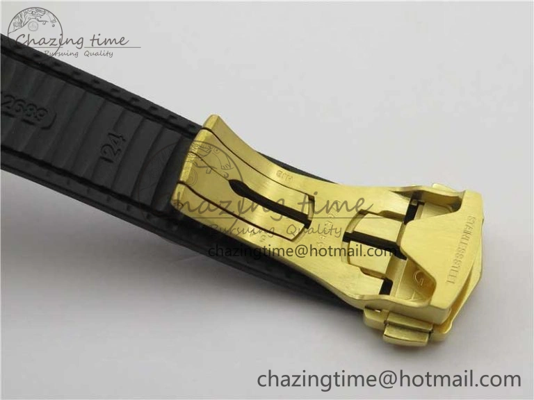 EasyMatch Constellation 131.33.41.21.03.001 YG TW Best Edition Black Dial On Gummy Strap A 7871