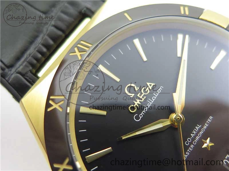 EasyMatch Constellation 131.33.41.21.03.001 YG TW Best Edition Black Dial On Gummy Strap A 7871