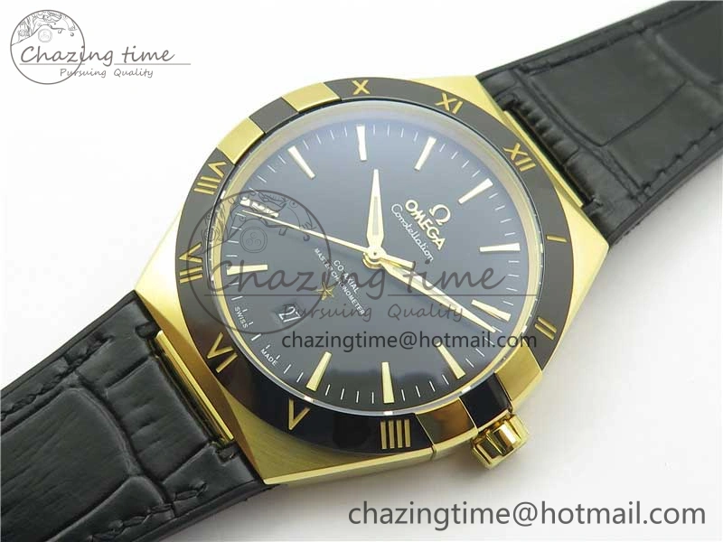 EasyMatch Constellation 131.33.41.21.03.001 YG TW Best Edition Black Dial On Gummy Strap A 7871