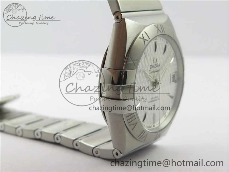 Sleek Constellation 38mm SS VSF 1:1 Best Edition White Textured Dial on SS Bracelet A8500 Super Clone 7919