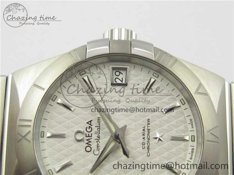 Sleek Constellation 38mm SS VSF 1:1 Best Edition White Textured Dial on SS Bracelet A8500 Super Clone 7919