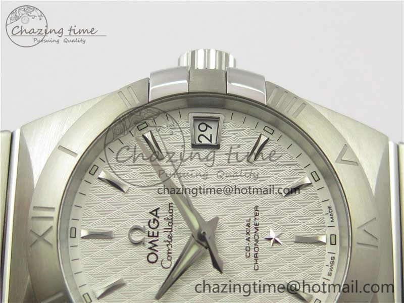 Sleek Constellation 38mm SS VSF 1:1 Best Edition White Textured Dial on SS Bracelet A8500 Super Clone 7919