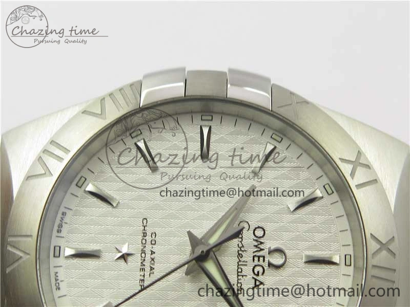 Sleek Constellation 38mm SS VSF 1:1 Best Edition White Textured Dial on SS Bracelet A8500 Super Clone 7919