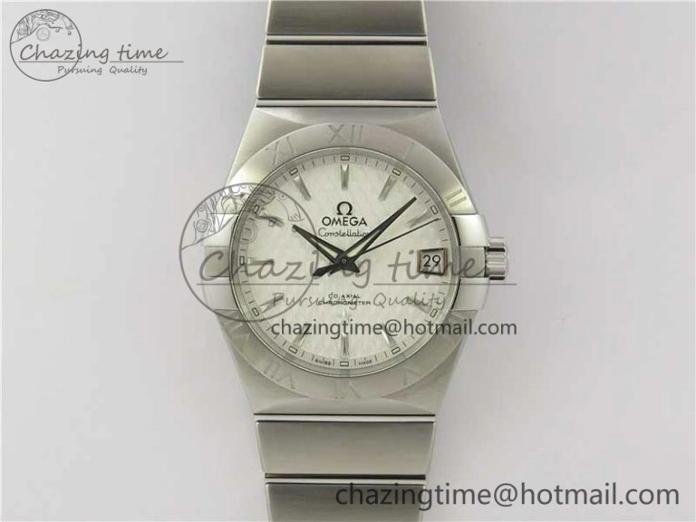 Sleek Constellation 38mm SS VSF 1:1 Best Edition White Textured Dial on SS Bracelet A8500 Super Clone 7919