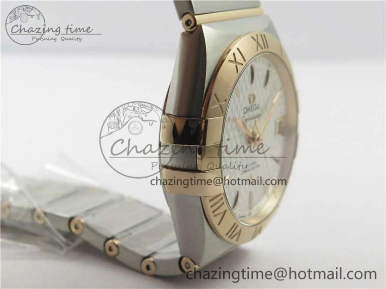 Constellation 38mm SS RG VSF 1:1 Best Edition WhiteTextured Dial on SS RG Bracelet A8500 Super Clone Durable 7921