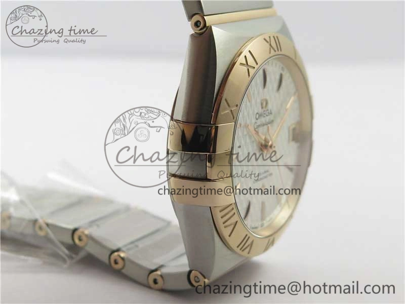 Constellation 38mm SS RG VSF 1:1 Best Edition WhiteTextured Dial on SS RG Bracelet A8500 Super Clone Durable 7921