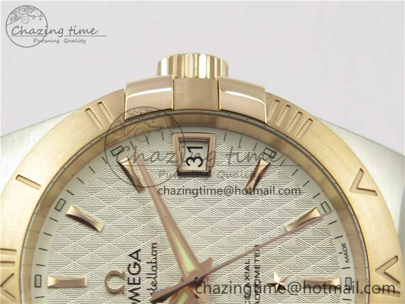 Constellation 38mm SS RG VSF 1:1 Best Edition WhiteTextured Dial on SS RG Bracelet A8500 Super Clone Durable 7921