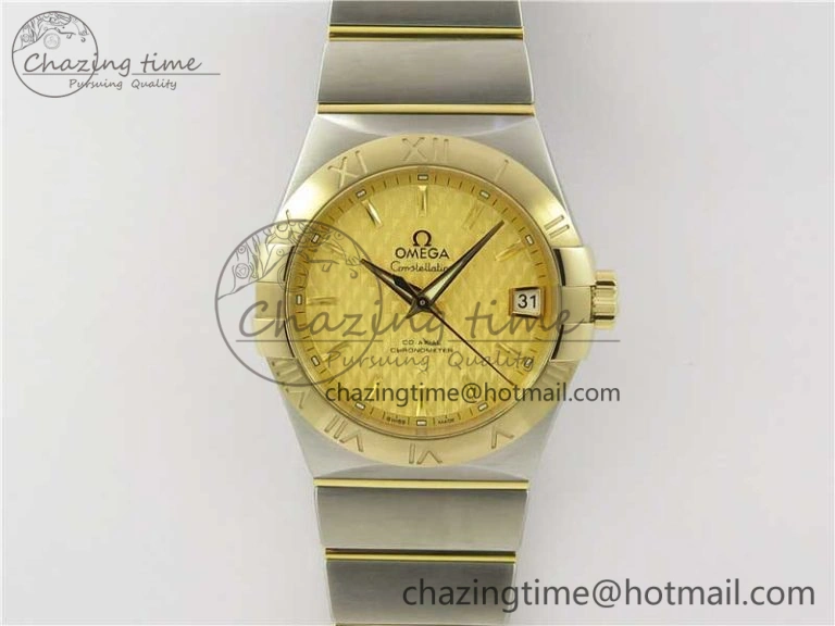 Constellation 38mm SS YG VSF 1:1 Best Edition Gold Textured Dial on SS YG Bracelet A8500 Super Clone ZipUp 10545