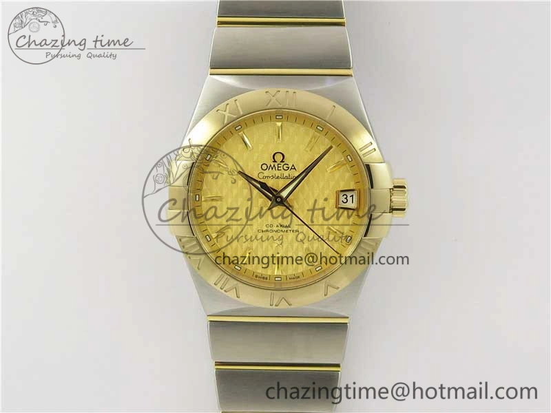 Constellation 38mm SS YG VSF 1:1 Best Edition Gold Textured Dial on SS YG Bracelet A8500 Super Clone ZipUp 10545