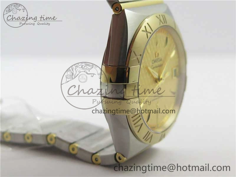 Constellation 38mm SS YG VSF 1:1 Best Edition Gold Textured Dial on SS YG Bracelet A8500 Super Clone ZipUp 10545
