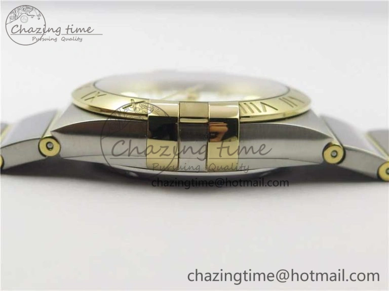 Constellation 38mm SS YG VSF 1:1 Best Edition Gold Textured Dial on SS YG Bracelet A8500 Super Clone ZipUp 10545