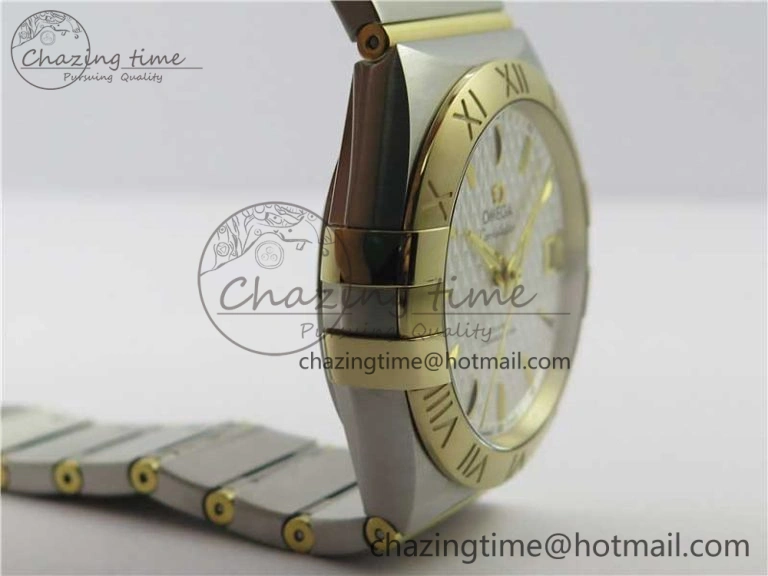 SmoothTexture Constellation 38mm SS YG VSF 1:1 Best Edition White Textured Dial on SS YG Bracelet A8500 Super Clone 10544