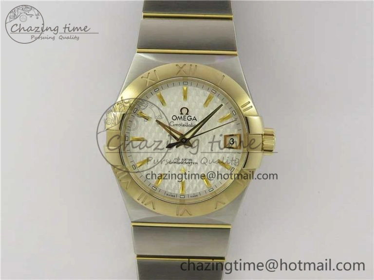 Constellation 38mm SS YG VSF 1:1 Best Edition White Textured Dial on SS YG Bracelet A8500 Super Clone Thermal 7922