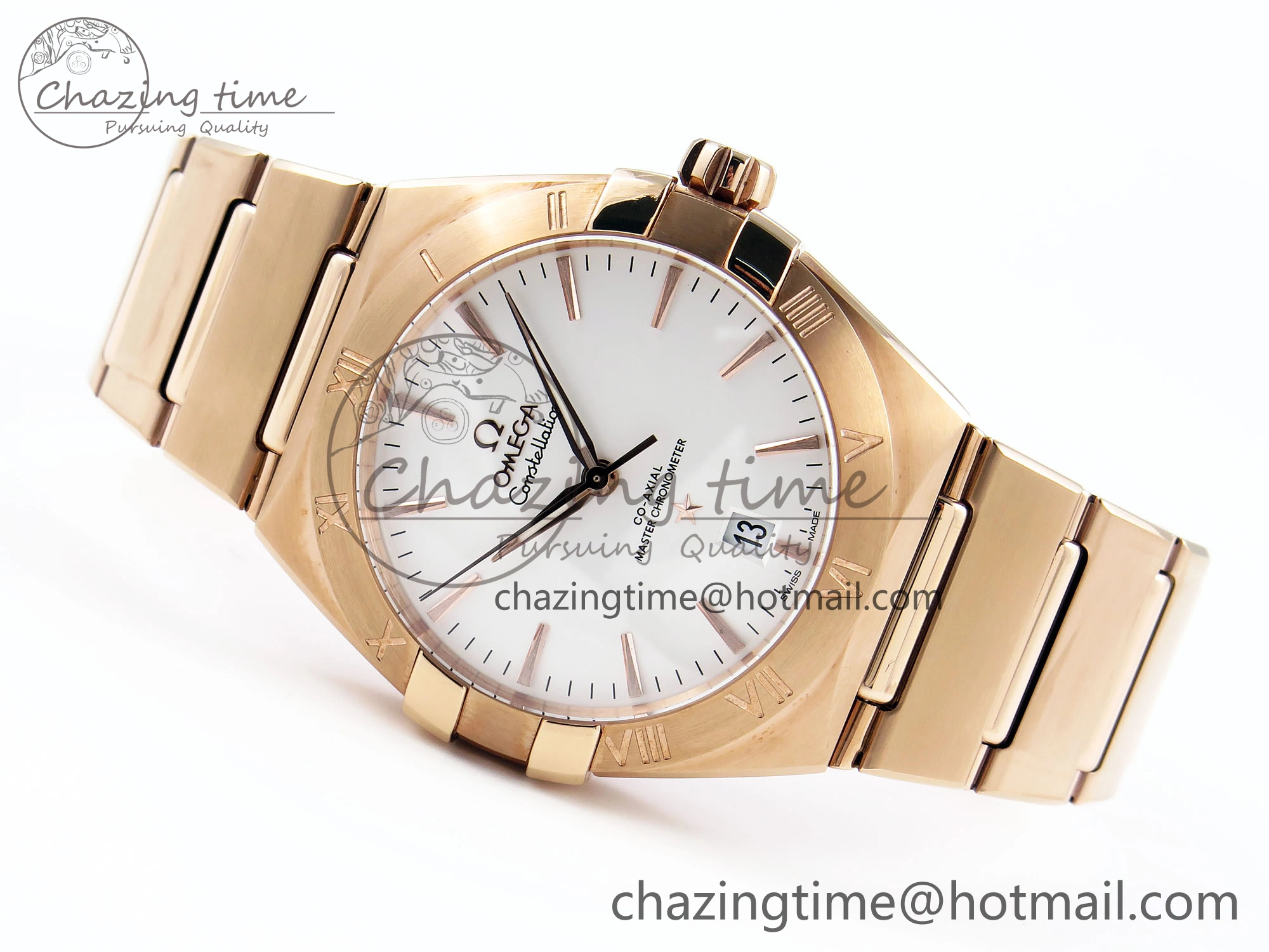 Fashionable Constellation 39mm RG ASWF 1:1 Best Edition White Dial on RG Bracelet A 7781