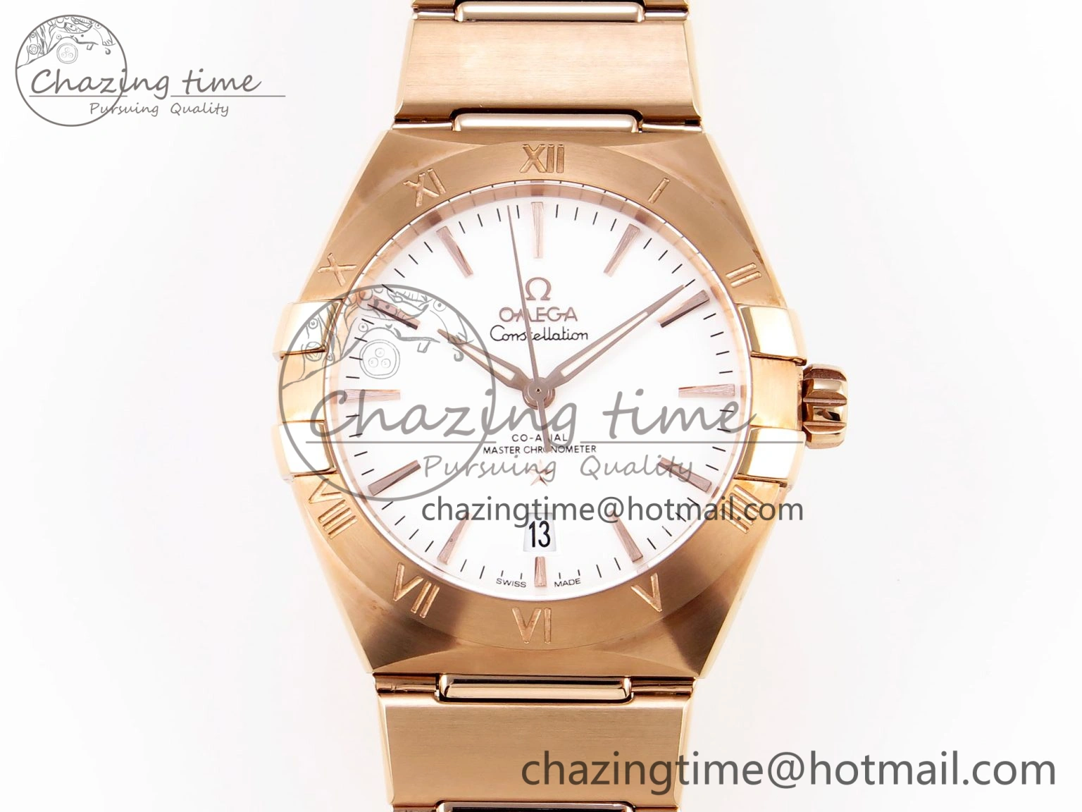 Fashionable Constellation 39mm RG ASWF 1:1 Best Edition White Dial on RG Bracelet A 7781