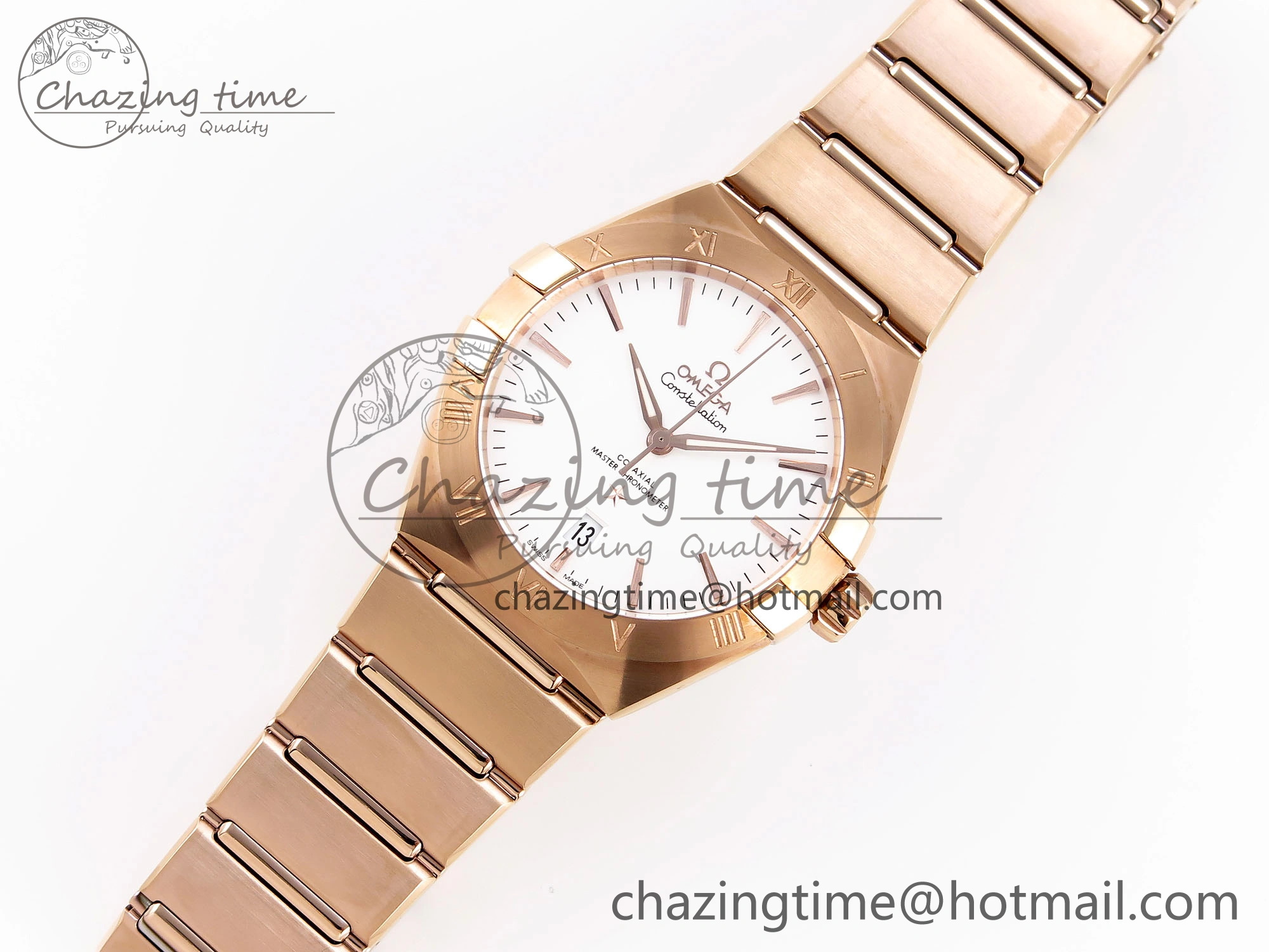 Fashionable Constellation 39mm RG ASWF 1:1 Best Edition White Dial on RG Bracelet A 7781