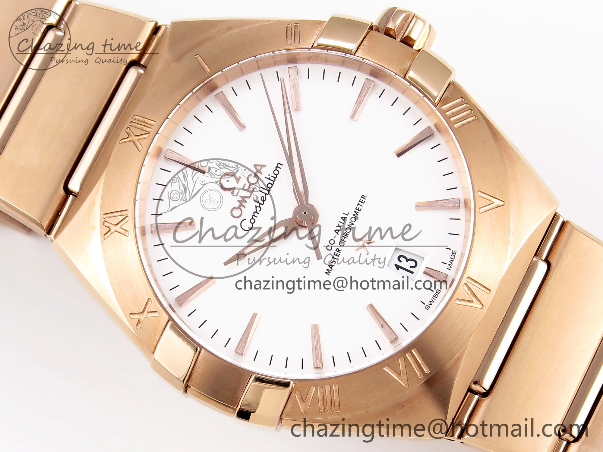Fashionable Constellation 39mm RG ASWF 1:1 Best Edition White Dial on RG Bracelet A 7781