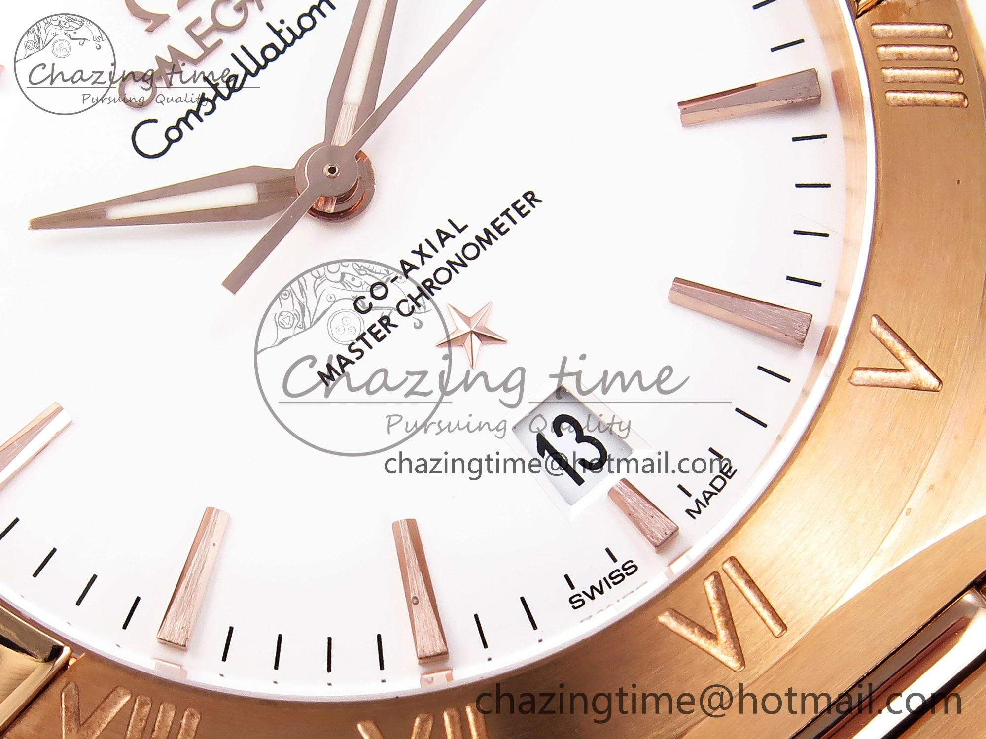 Fashionable Constellation 39mm RG ASWF 1:1 Best Edition White Dial on RG Bracelet A 7781