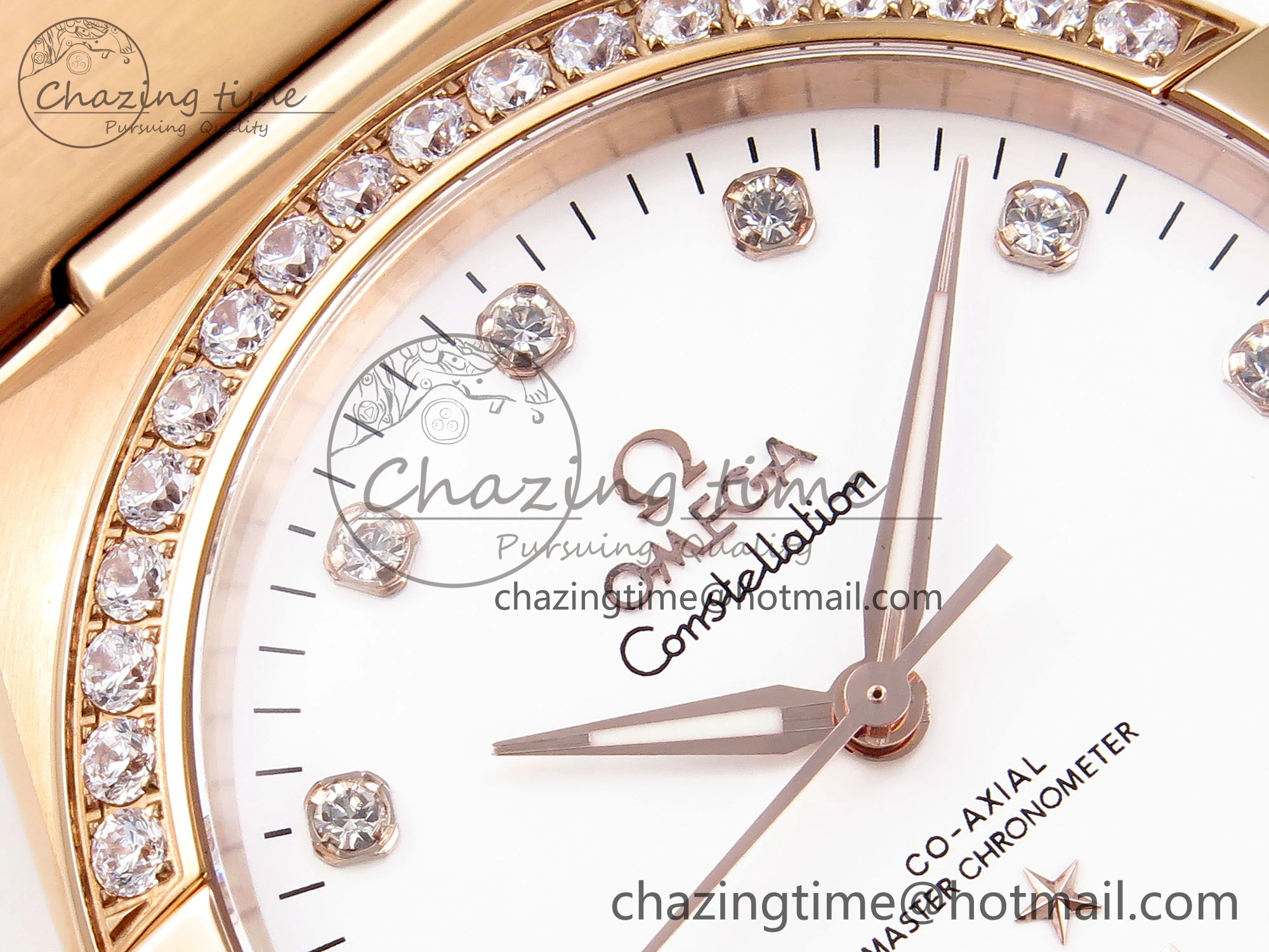Constellation 39mm RG Diamonds Bezel ASWF 1:1 Best Edition White Dial on RG Bracelet A BestValue 7783