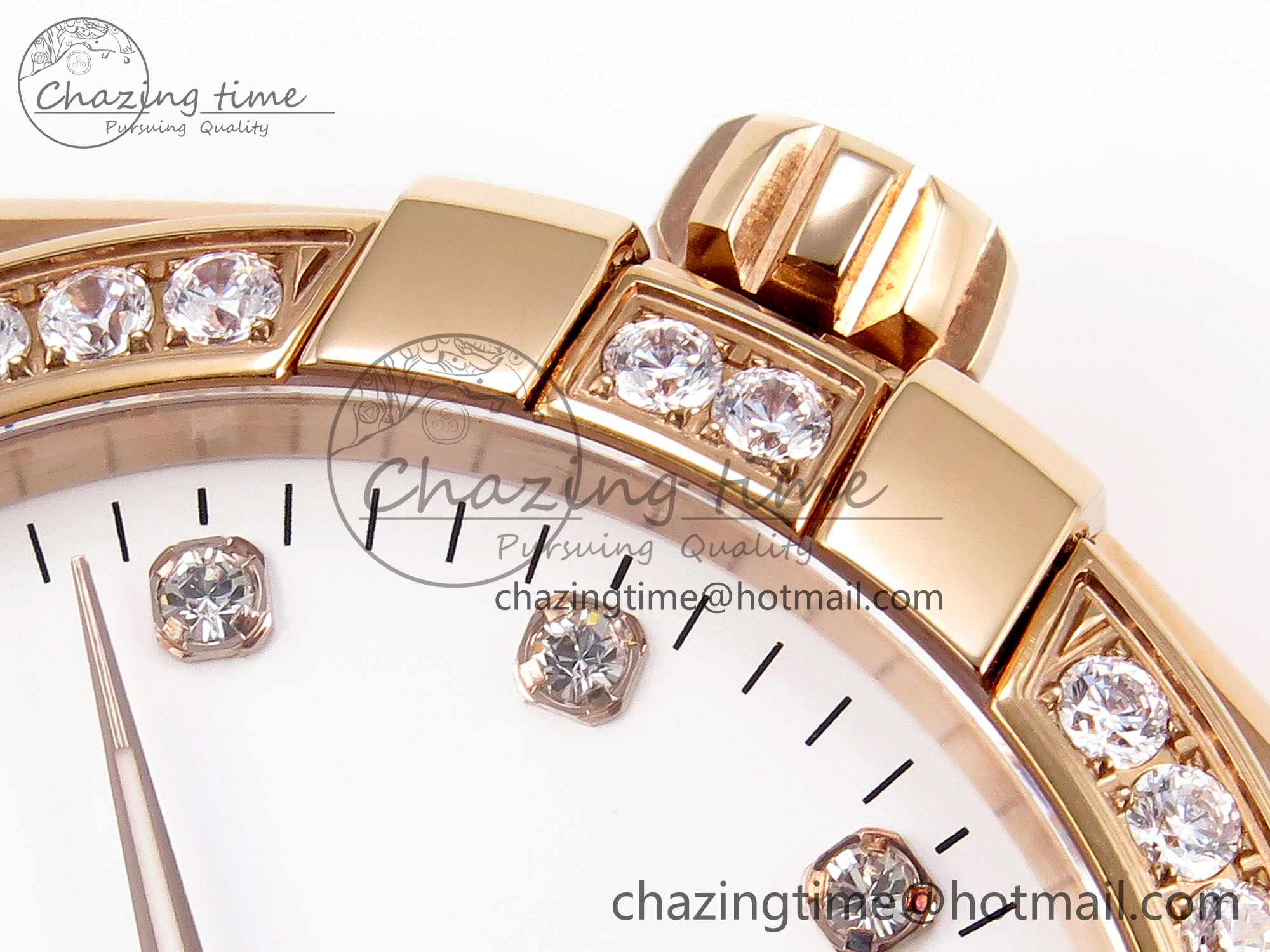 Constellation 39mm RG Diamonds Bezel ASWF 1:1 Best Edition White Dial on RG Bracelet A BestValue 7783
