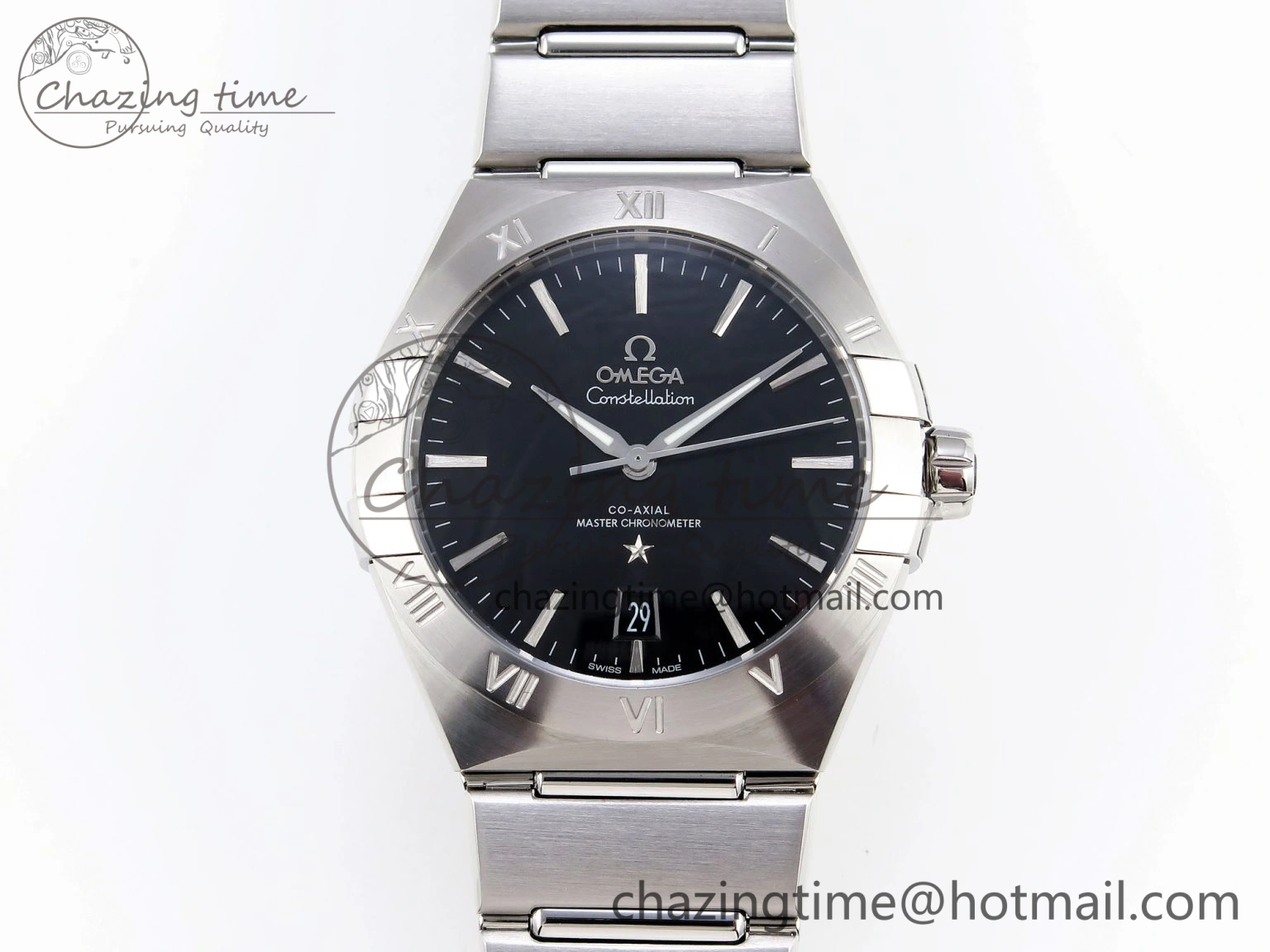Constellation 39mm SS ASWF 1:1 Best Edition Black Dial on SS Bracelet A TopPick 10115