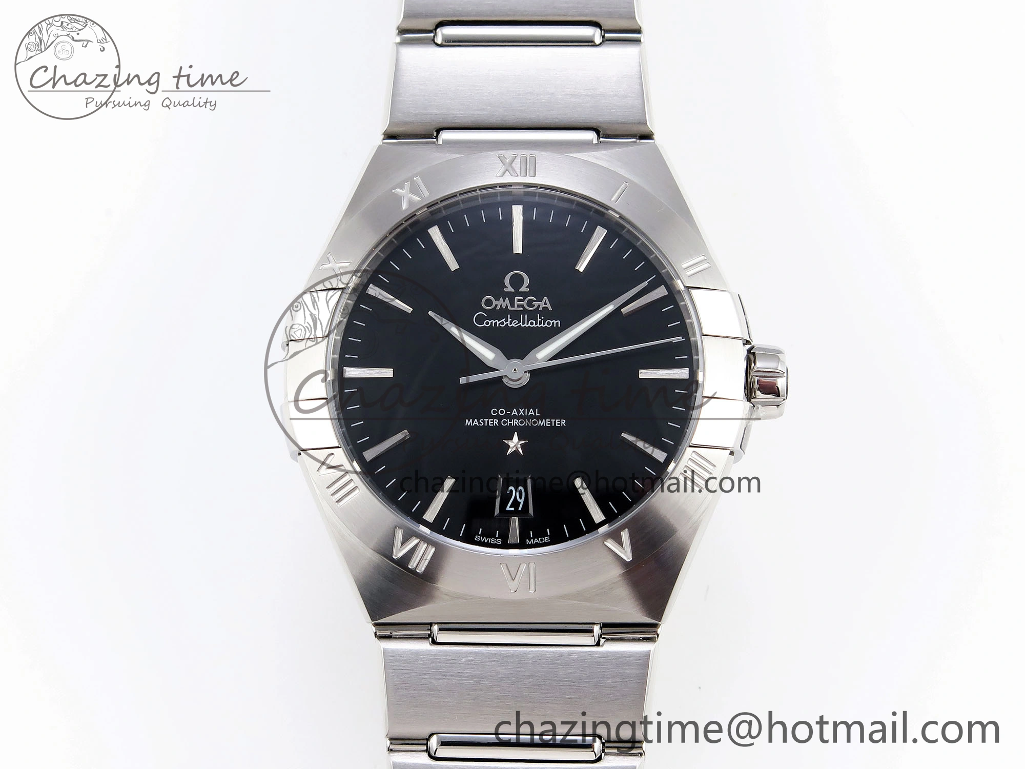 Constellation 39mm SS ASWF 1:1 Best Edition Black Dial on SS Bracelet A TopPick 10115