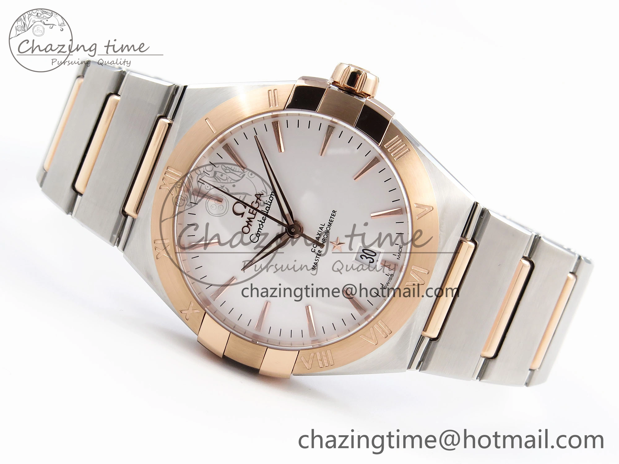 Constellation 39mm SS RG ASWF 1:1 Best Edition White Dial on SS RG Bracelet A Seasonal 10117
