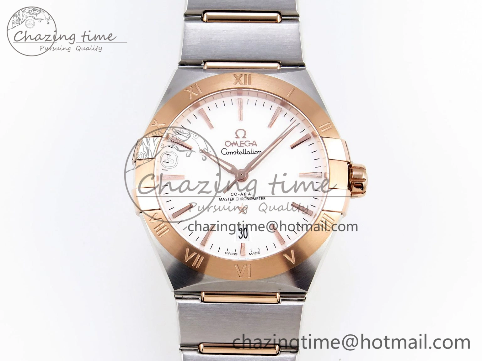 Constellation 39mm SS RG ASWF 1:1 Best Edition White Dial on SS RG Bracelet A Seasonal 10117