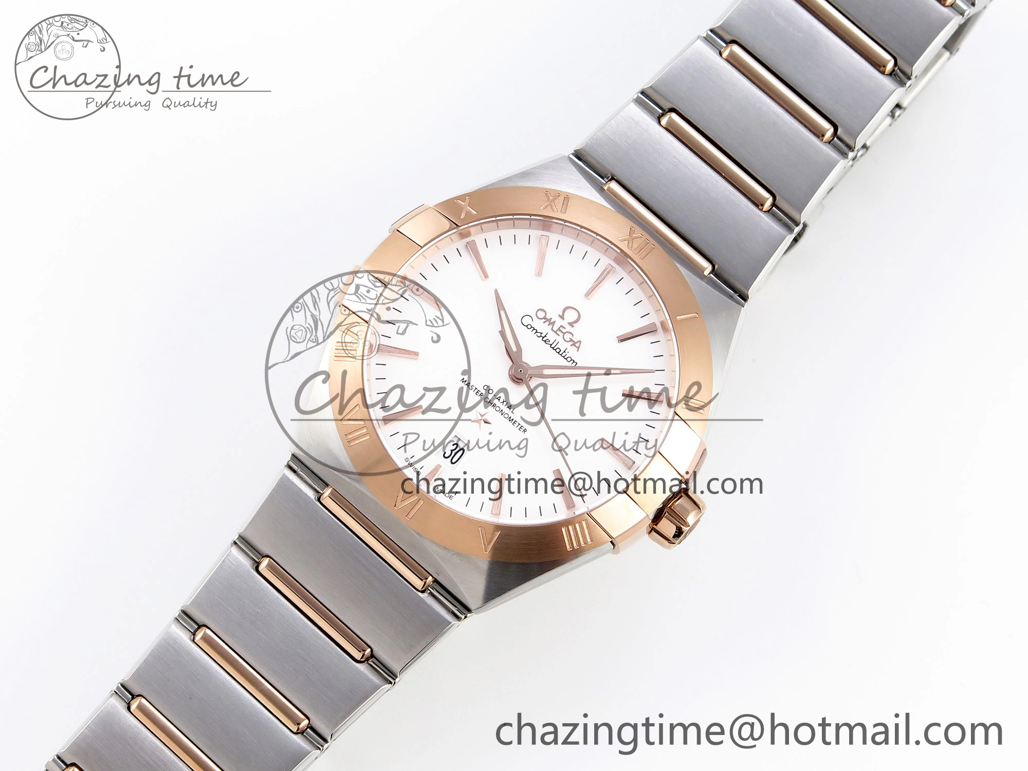 Constellation 39mm SS RG ASWF 1:1 Best Edition White Dial on SS RG Bracelet A Seasonal 10117