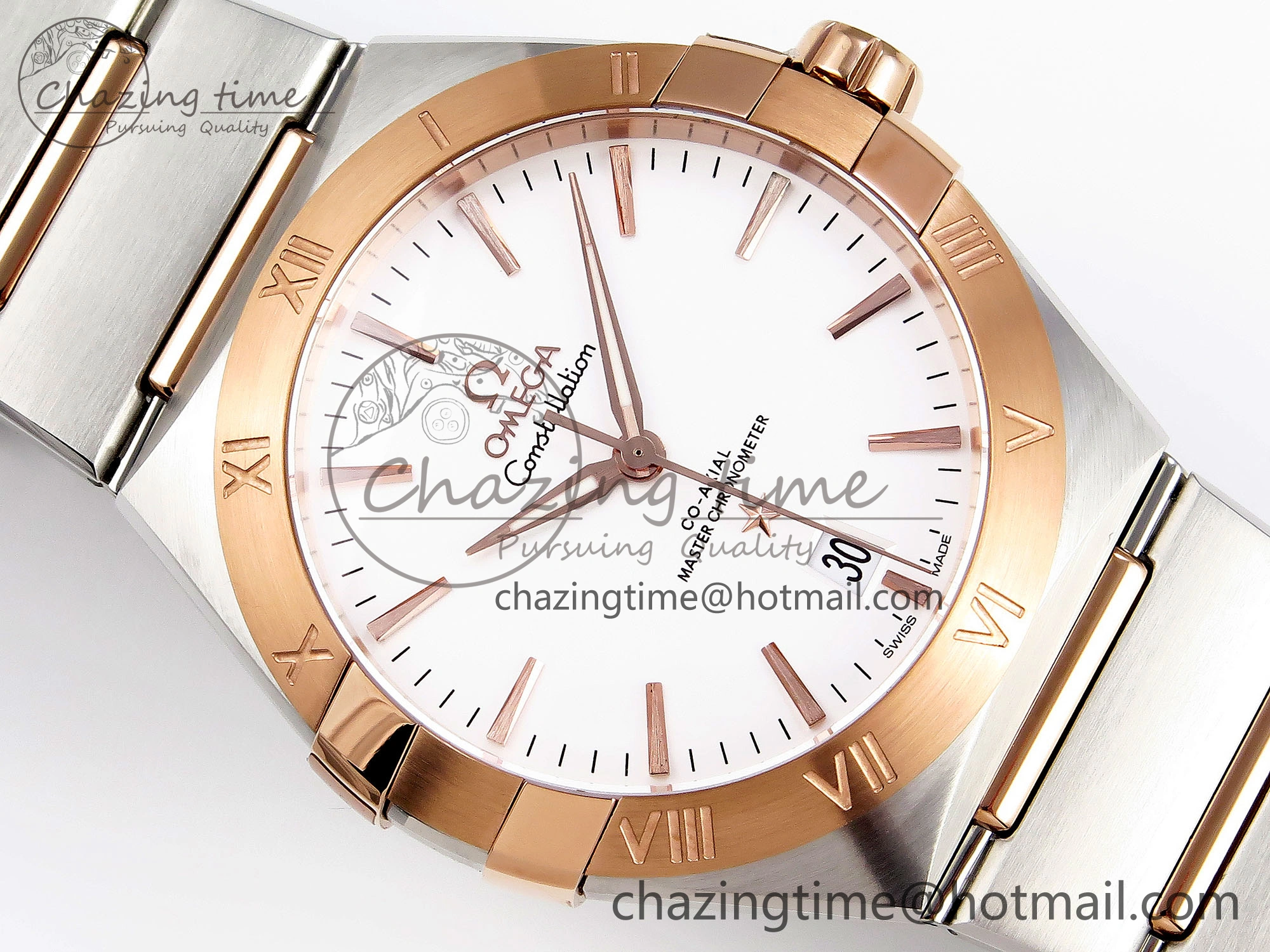 Constellation 39mm SS RG ASWF 1:1 Best Edition White Dial on SS RG Bracelet A Seasonal 10117
