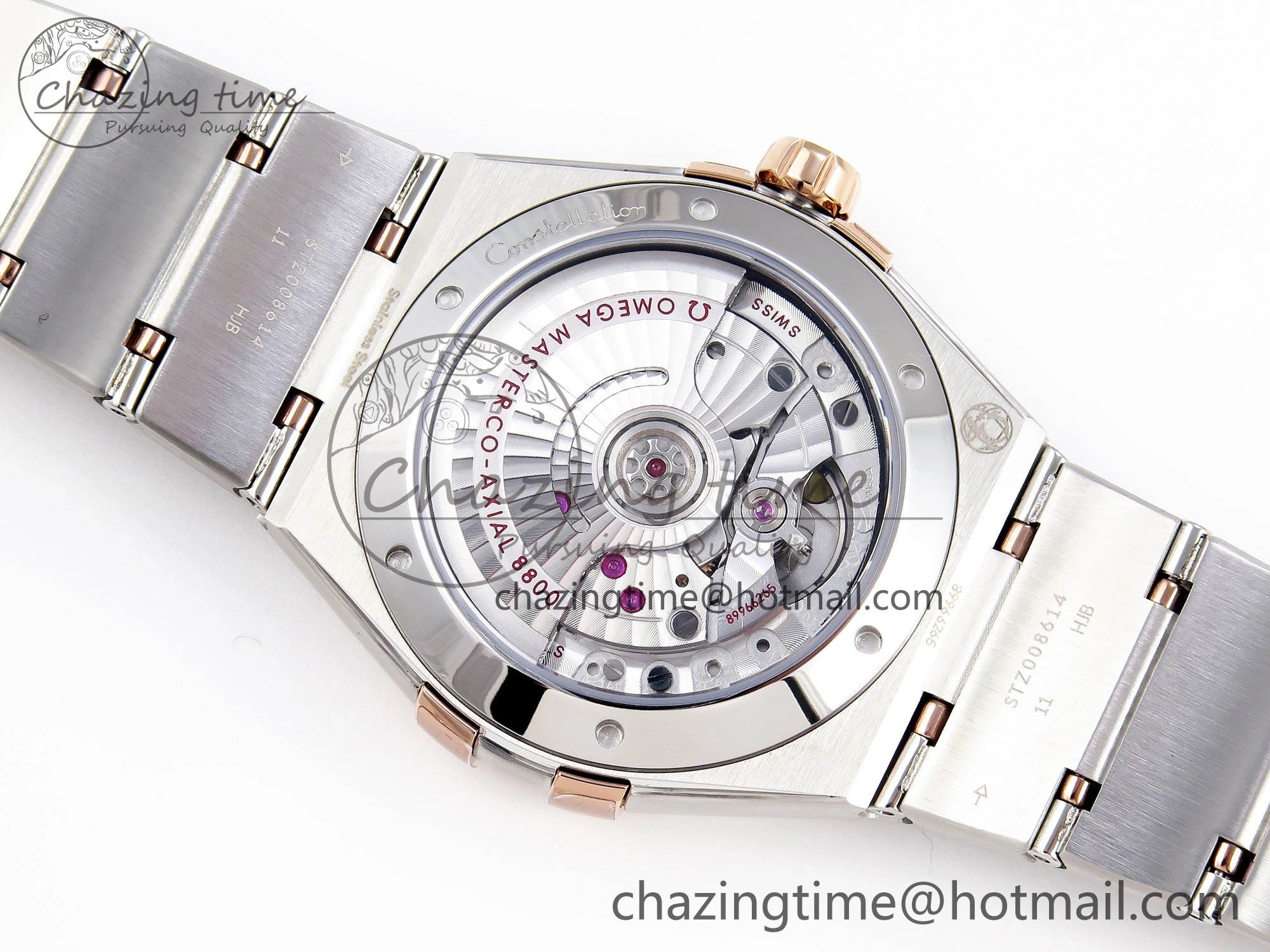 Constellation 39mm SS RG ASWF 1:1 Best Edition White Diamonds Dial on SS RG Bracelet A TimelessDesign 10116