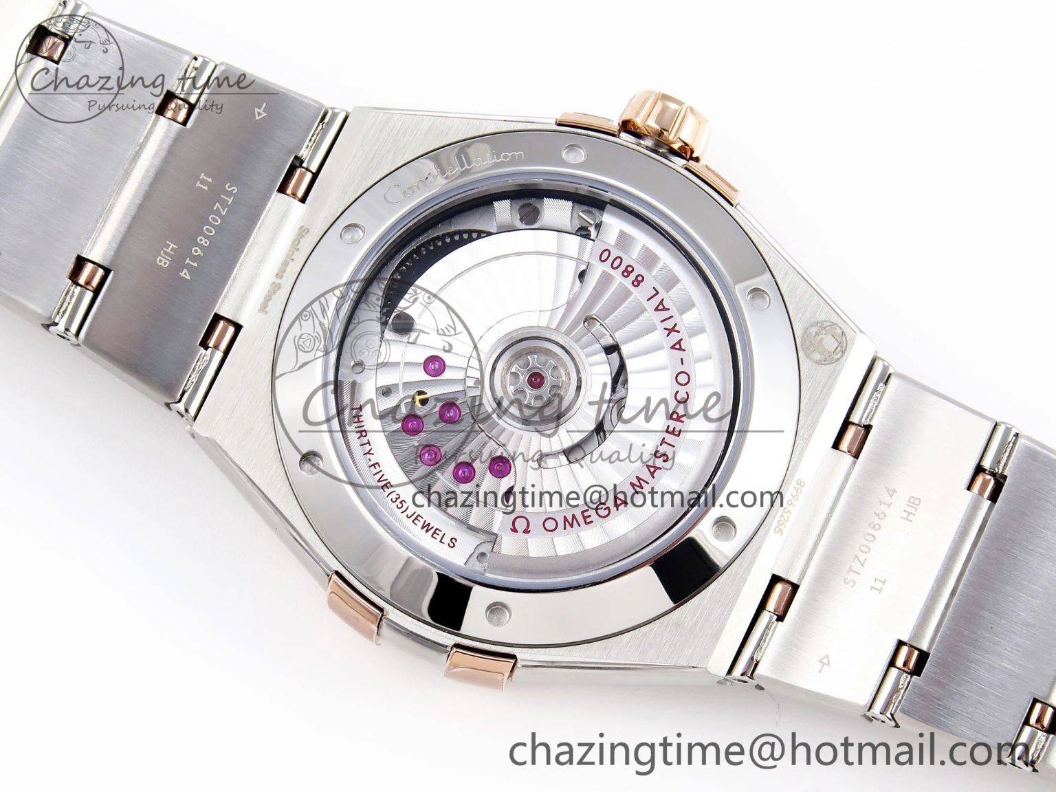 Constellation 39mm SS RG ASWF 1:1 Best Edition White Diamonds Dial on SS RG Bracelet A TimelessDesign 10116