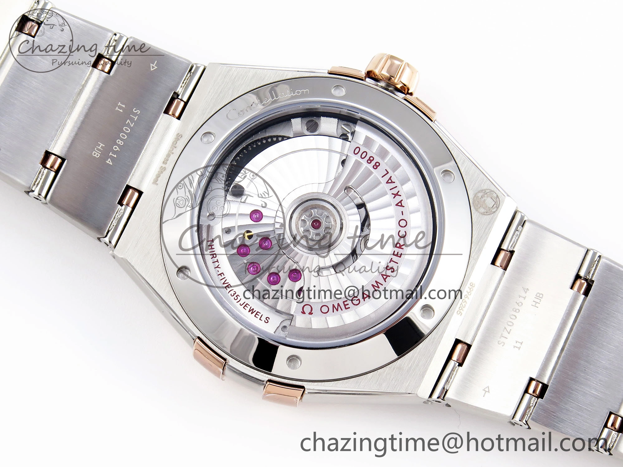 Constellation 39mm SS RG ASWF 1:1 Best Edition White Diamonds Dial on SS RG Bracelet A TimelessDesign 10116