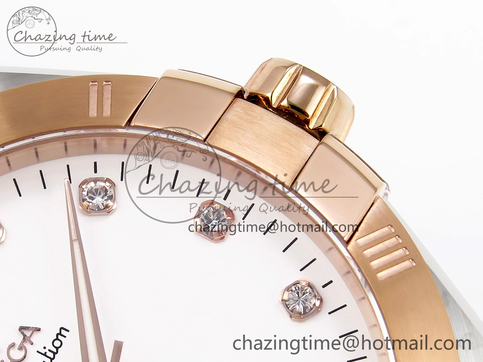 Constellation 39mm SS RG ASWF 1:1 Best Edition White Diamonds Dial on SS RG Bracelet A TimelessDesign 10116