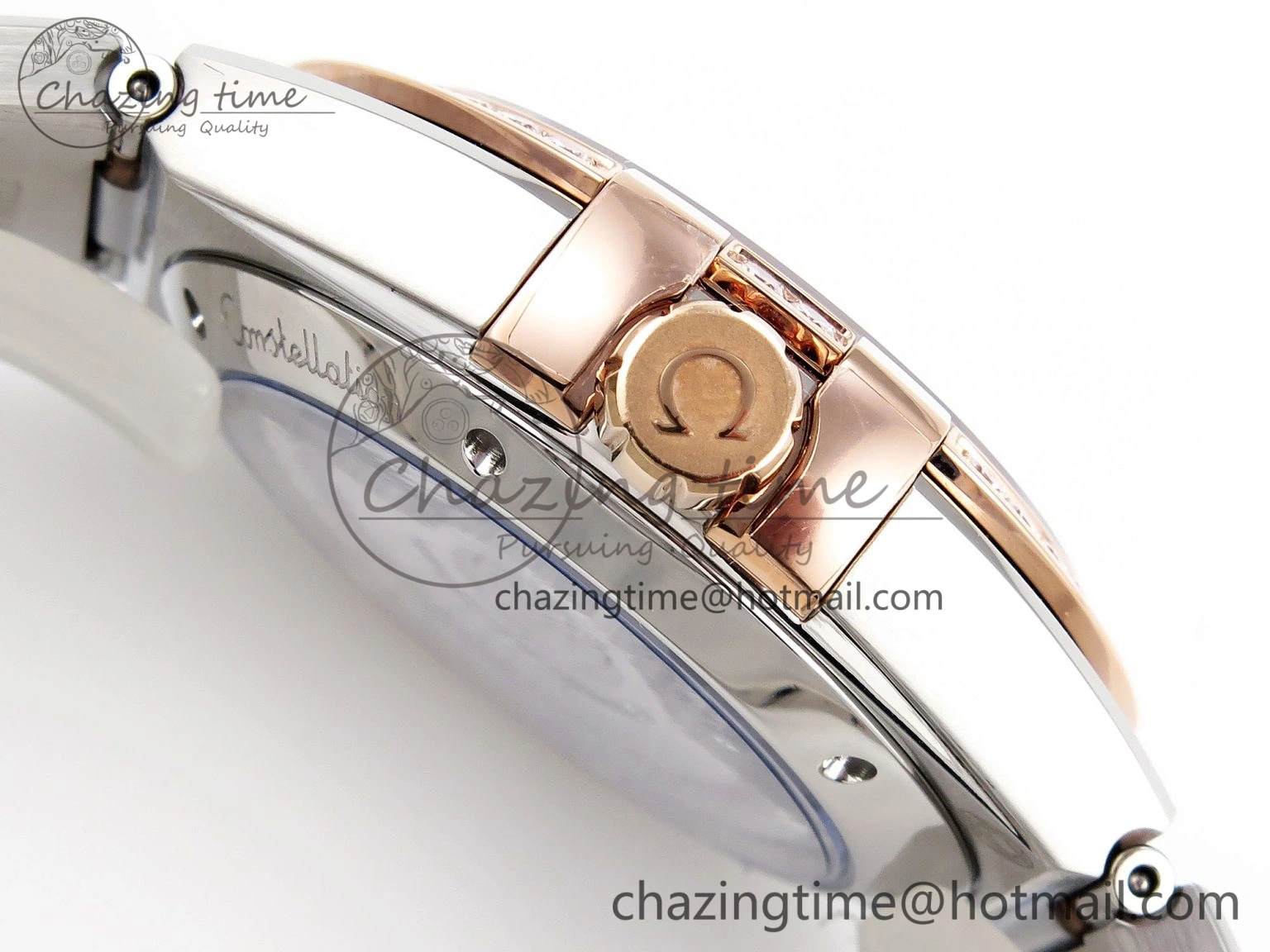 Constellation 39mm SS RG Diamonds Bezel ASWF 1:1 Best Edition White Diamonds Dial on SS RG Bracelet A Sophisticated 10118