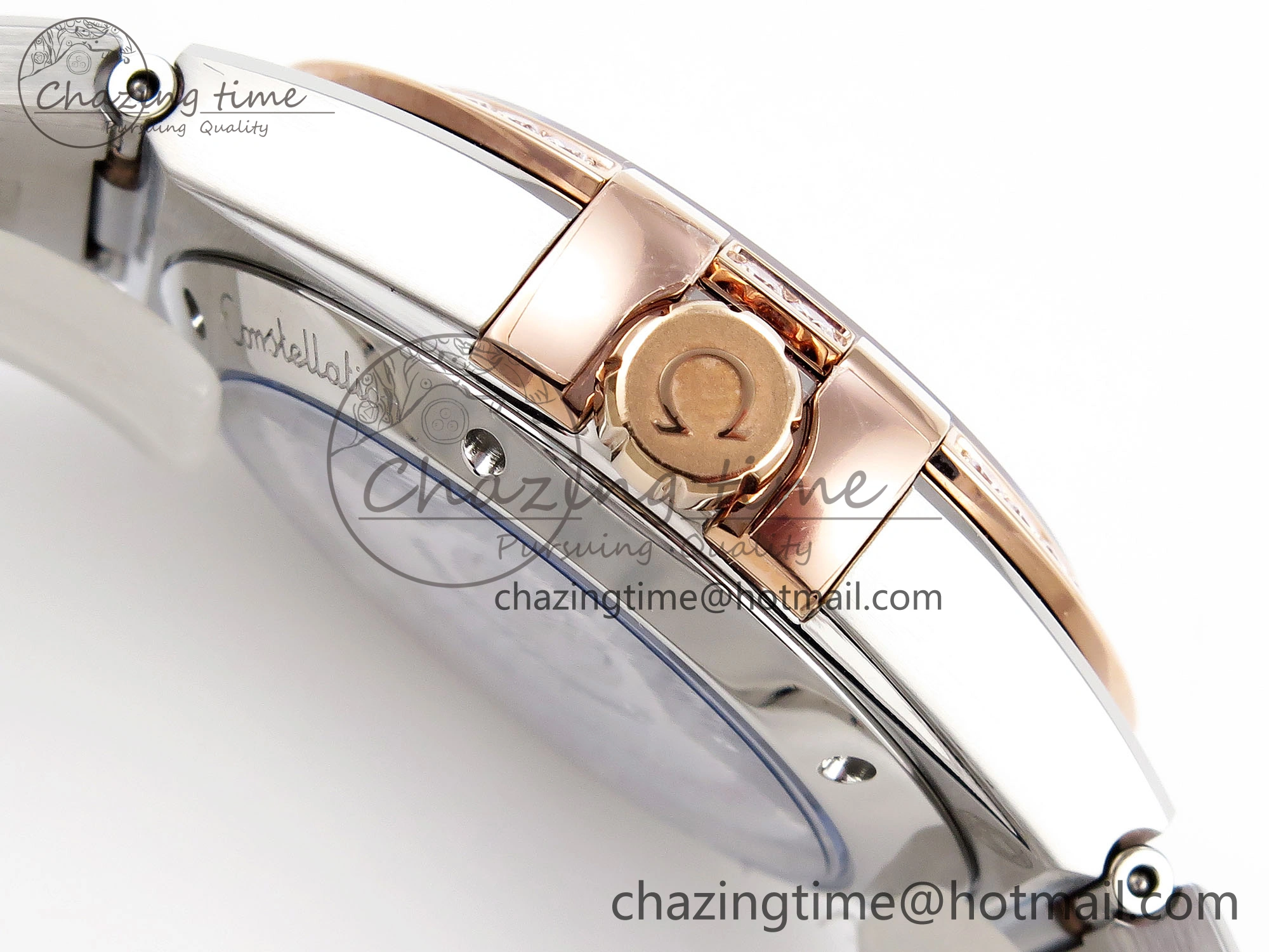 Constellation 39mm SS RG Diamonds Bezel ASWF 1:1 Best Edition White Diamonds Dial on SS RG Bracelet A Sophisticated 10118