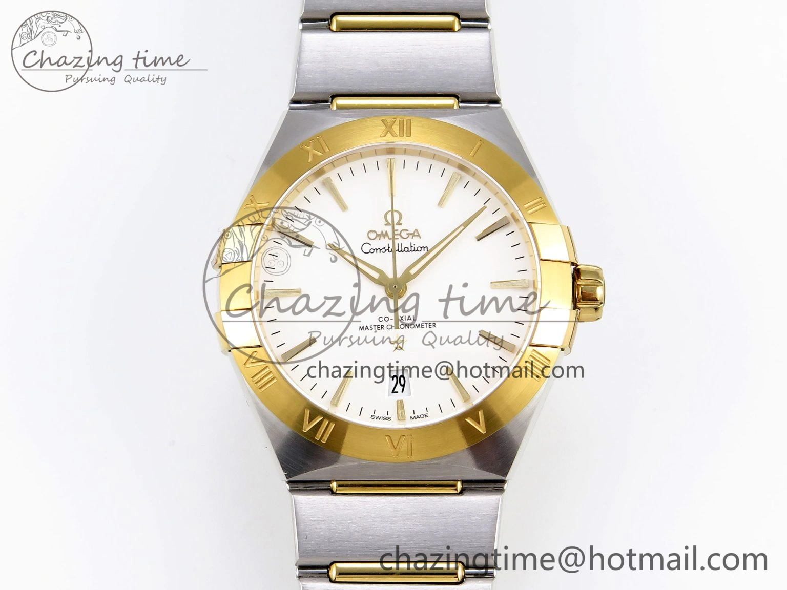 Constellation 39mm SS YG ASWF 1:1 Best Edition White Dial on SS YG Bracelet A Affordable 7775