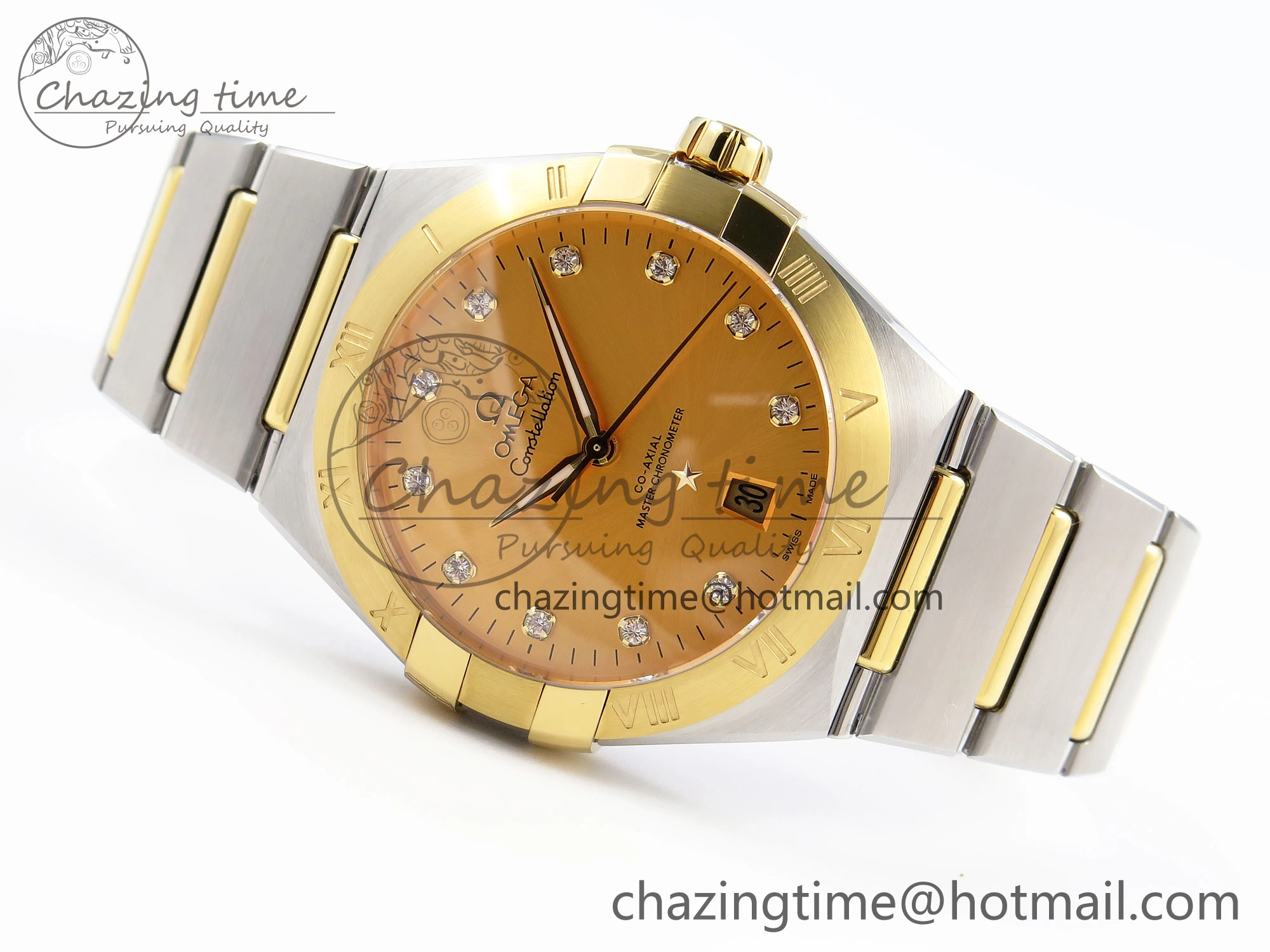 Attractive Constellation 39mm SS YG ASWF 1:1 Best Edition YG Diamonds Dial on SS YG Bracelet A 7776