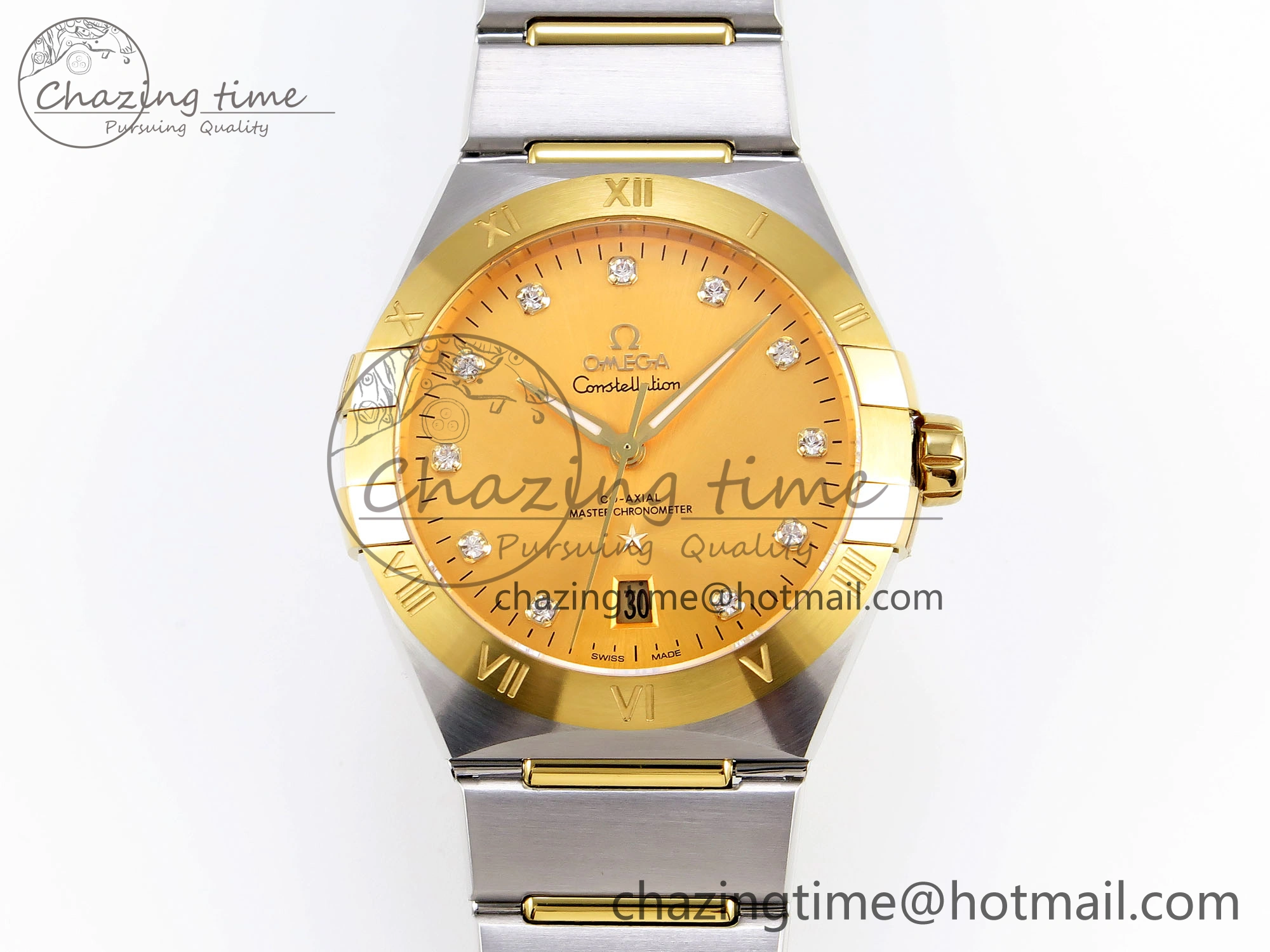 Attractive Constellation 39mm SS YG ASWF 1:1 Best Edition YG Diamonds Dial on SS YG Bracelet A 7776