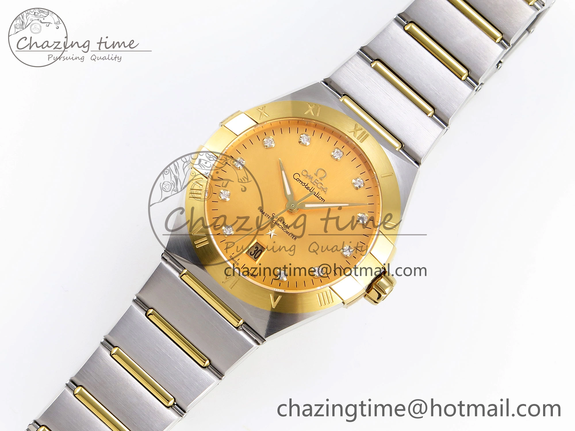Attractive Constellation 39mm SS YG ASWF 1:1 Best Edition YG Diamonds Dial on SS YG Bracelet A 7776