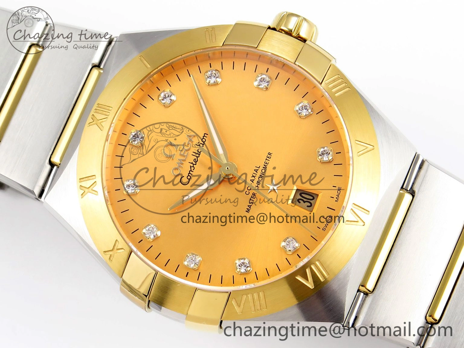 Attractive Constellation 39mm SS YG ASWF 1:1 Best Edition YG Diamonds Dial on SS YG Bracelet A 7776