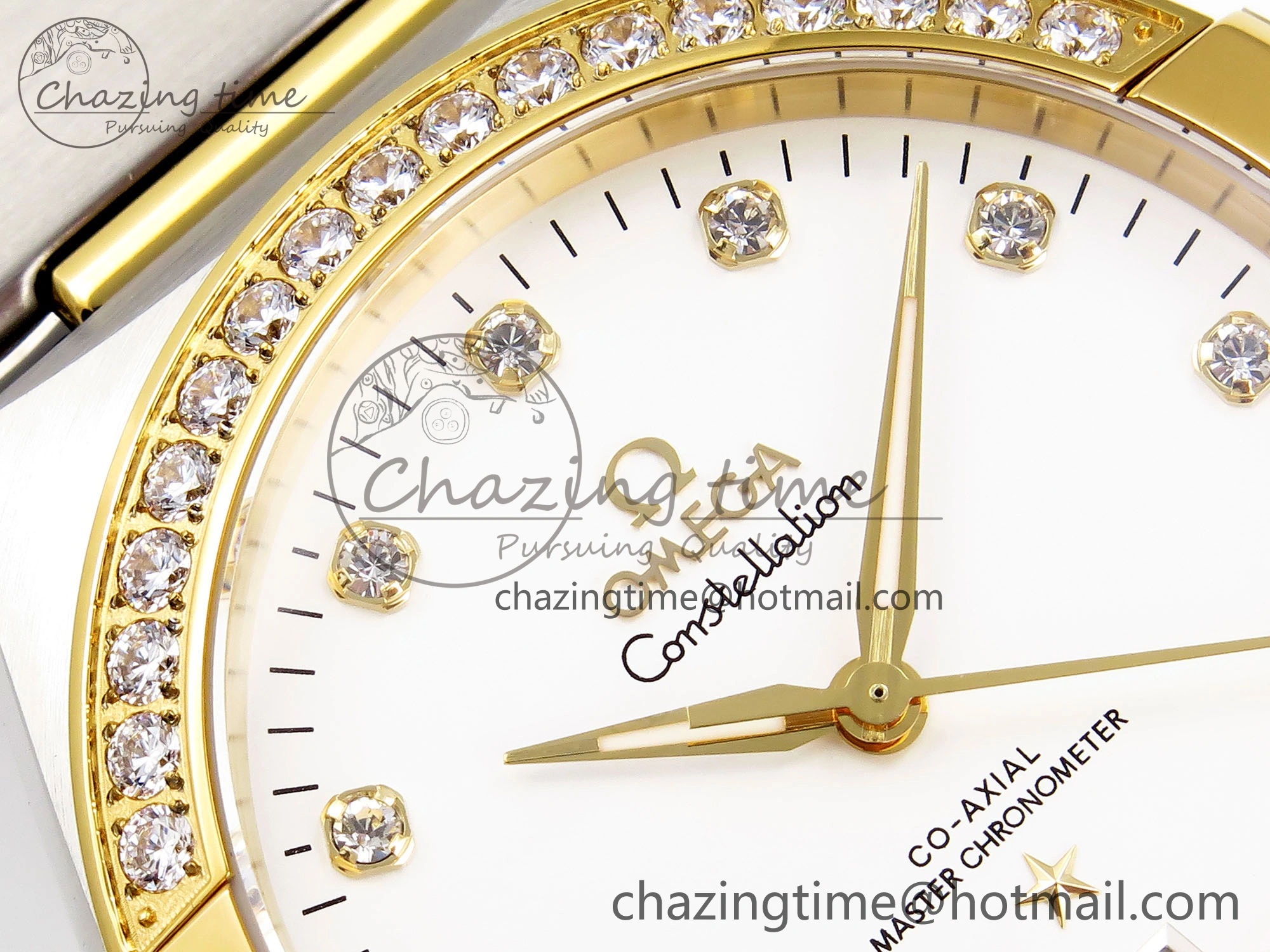 Tailored Constellation 39mm SS YG Diamonds Bezel ASWF 1:1 Best Edition White Diamonds Dial on SS YG Bracelet A 10124