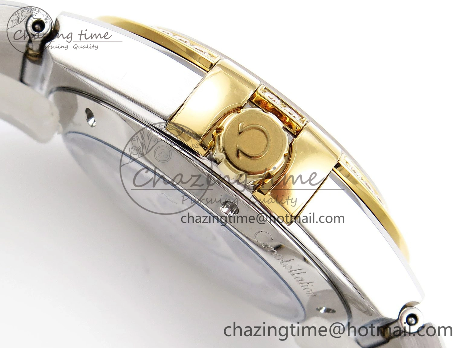 Tailored Constellation 39mm SS YG Diamonds Bezel ASWF 1:1 Best Edition White Diamonds Dial on SS YG Bracelet A 10124