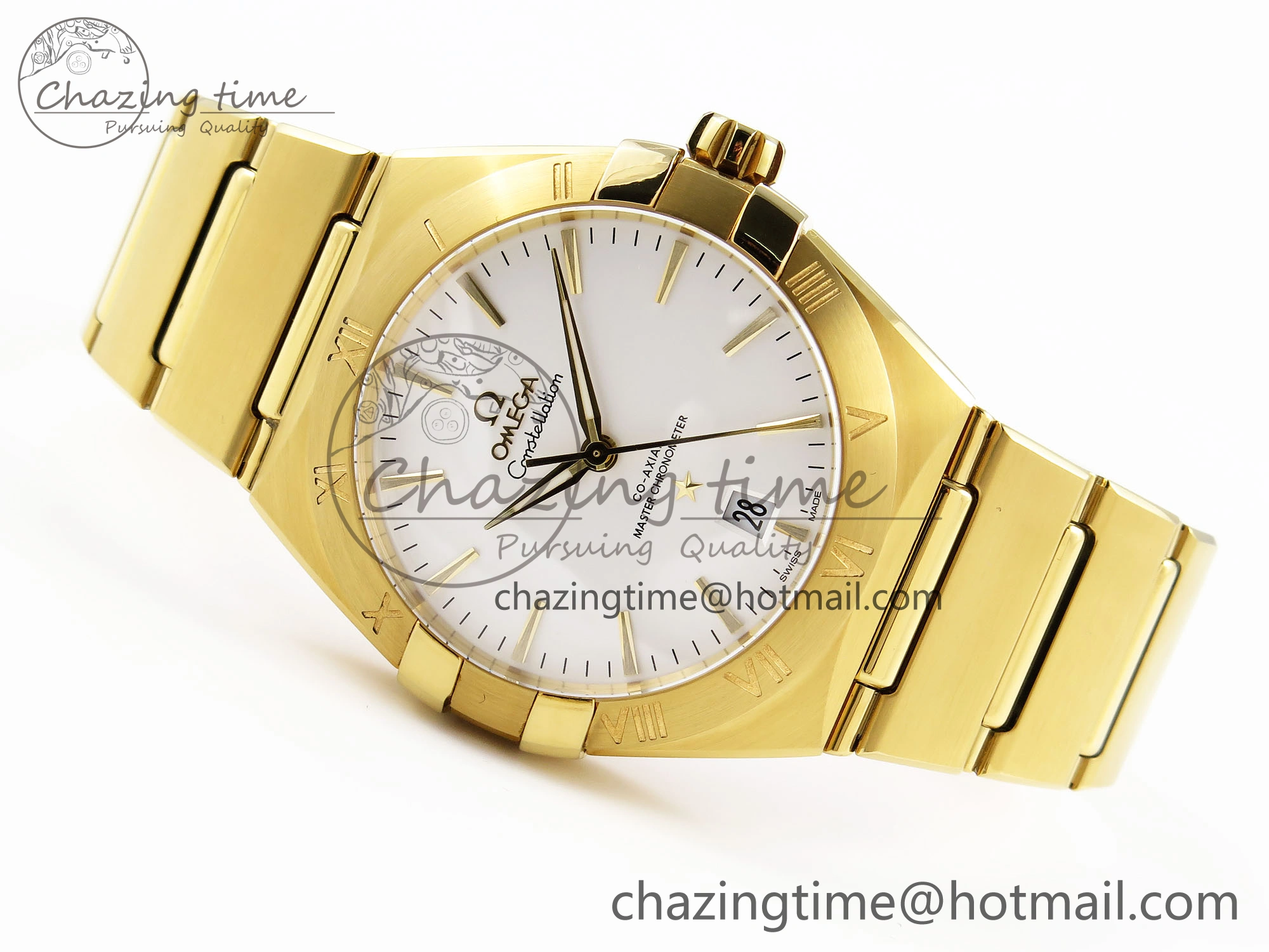 QuickDry Constellation 39mm YG ASWF 1:1 Best Edition White Dial on YG Bracelet A 7780