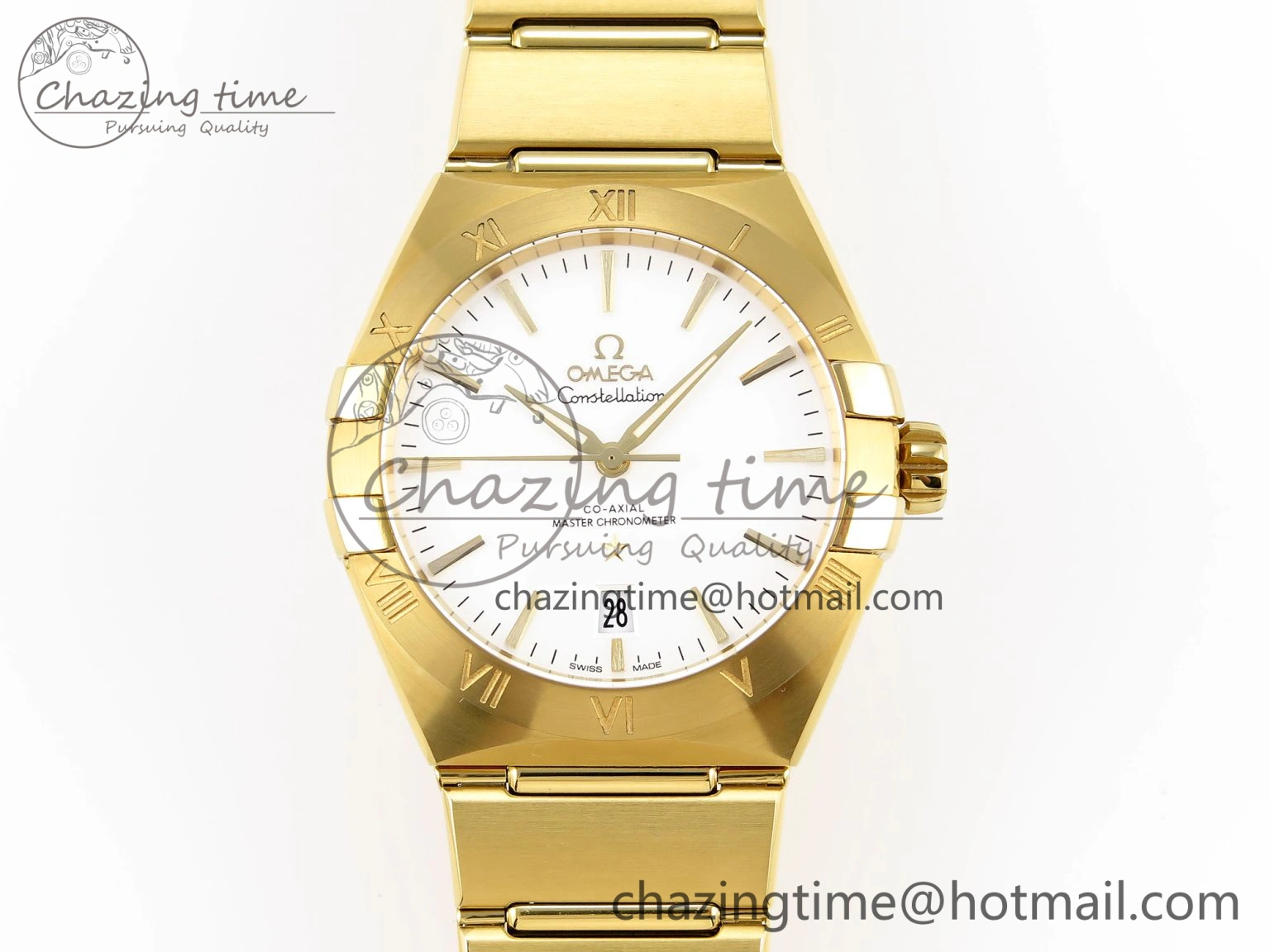 QuickDry Constellation 39mm YG ASWF 1:1 Best Edition White Dial on YG Bracelet A 7780