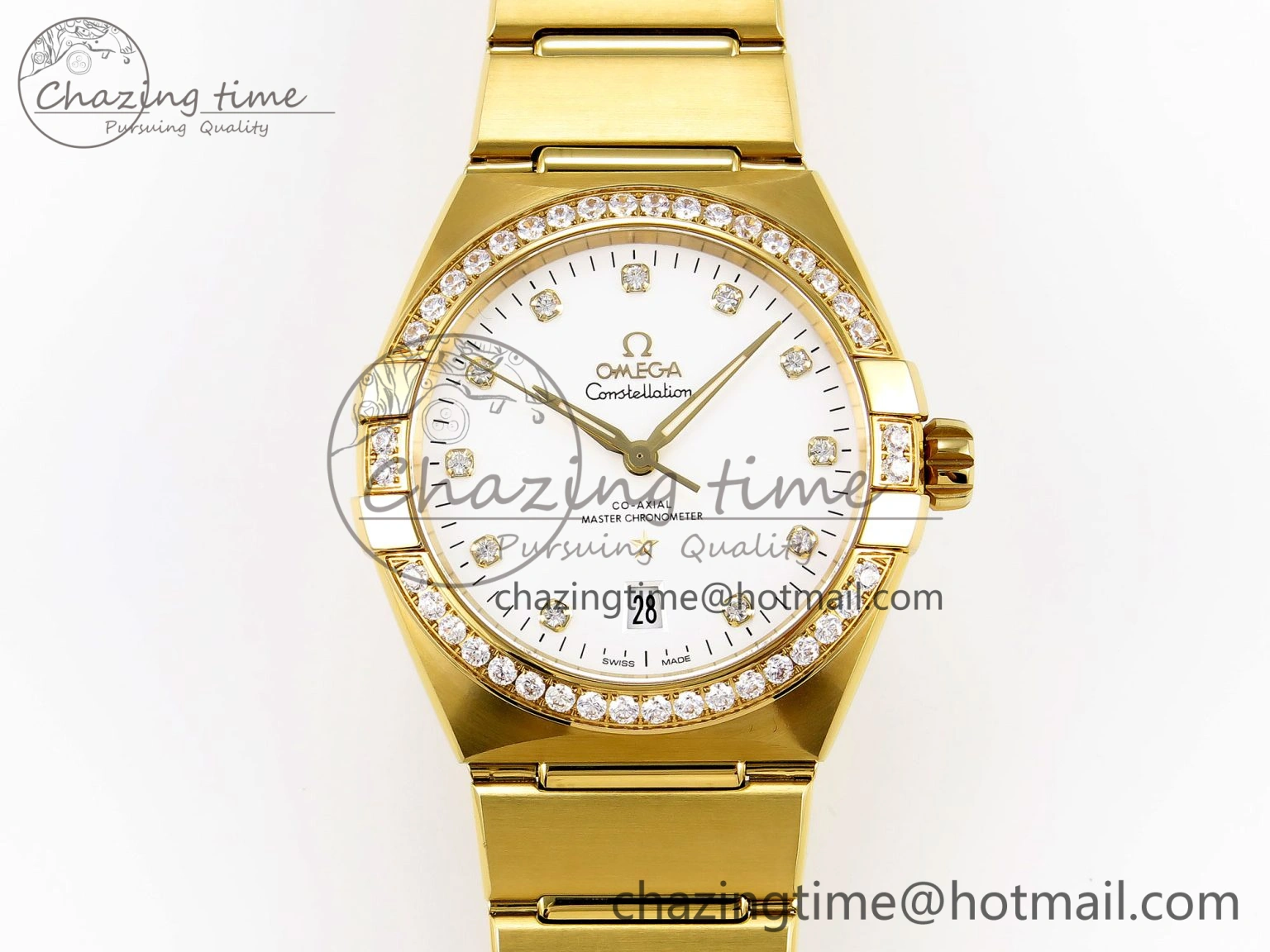 Classic Constellation 39mm YG Diamonds Bezel ASWF 1:1 Best Edition White Diamonds Dial on YG Bracelet A 7779