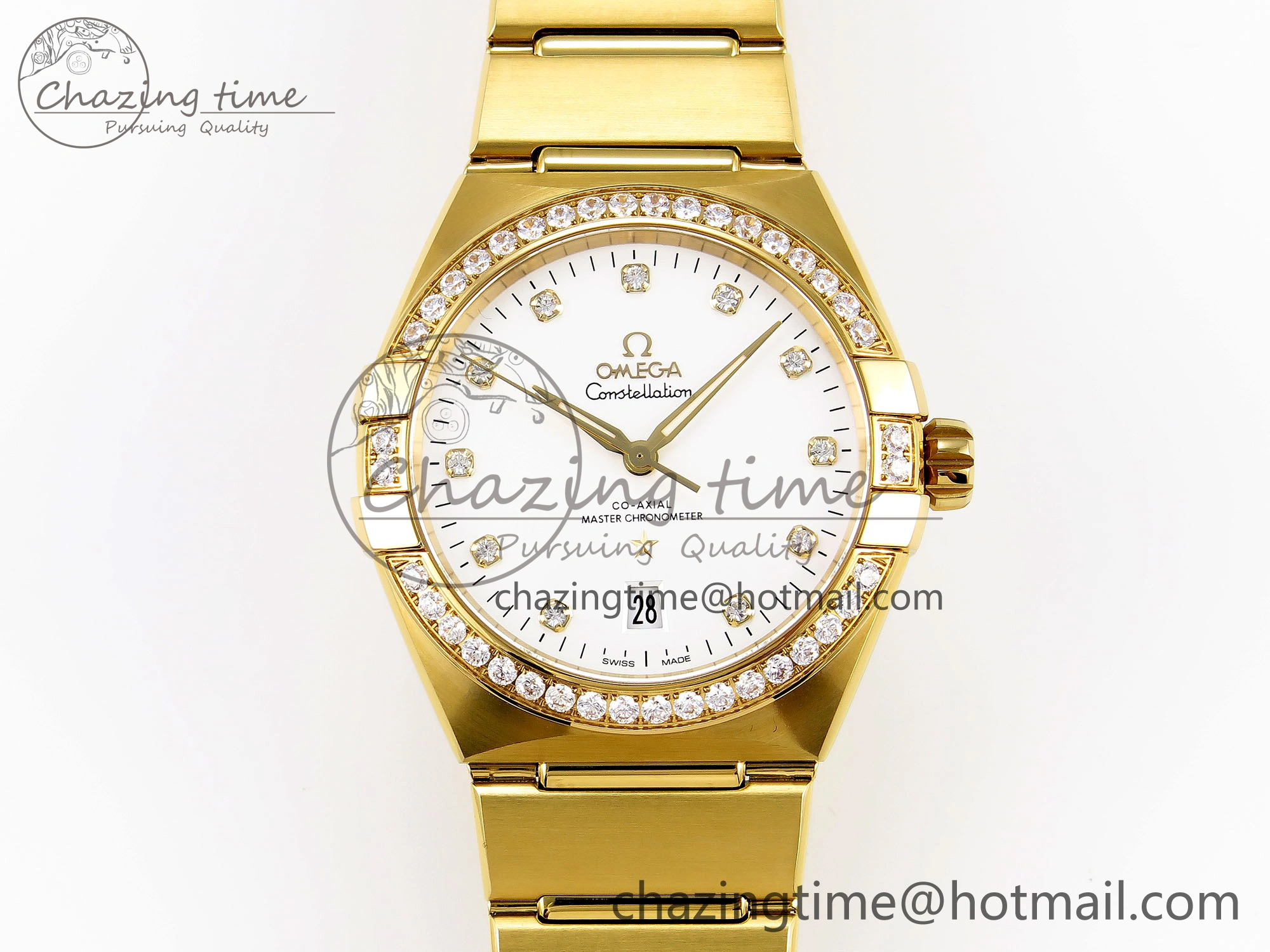 Classic Constellation 39mm YG Diamonds Bezel ASWF 1:1 Best Edition White Diamonds Dial on YG Bracelet A 7779