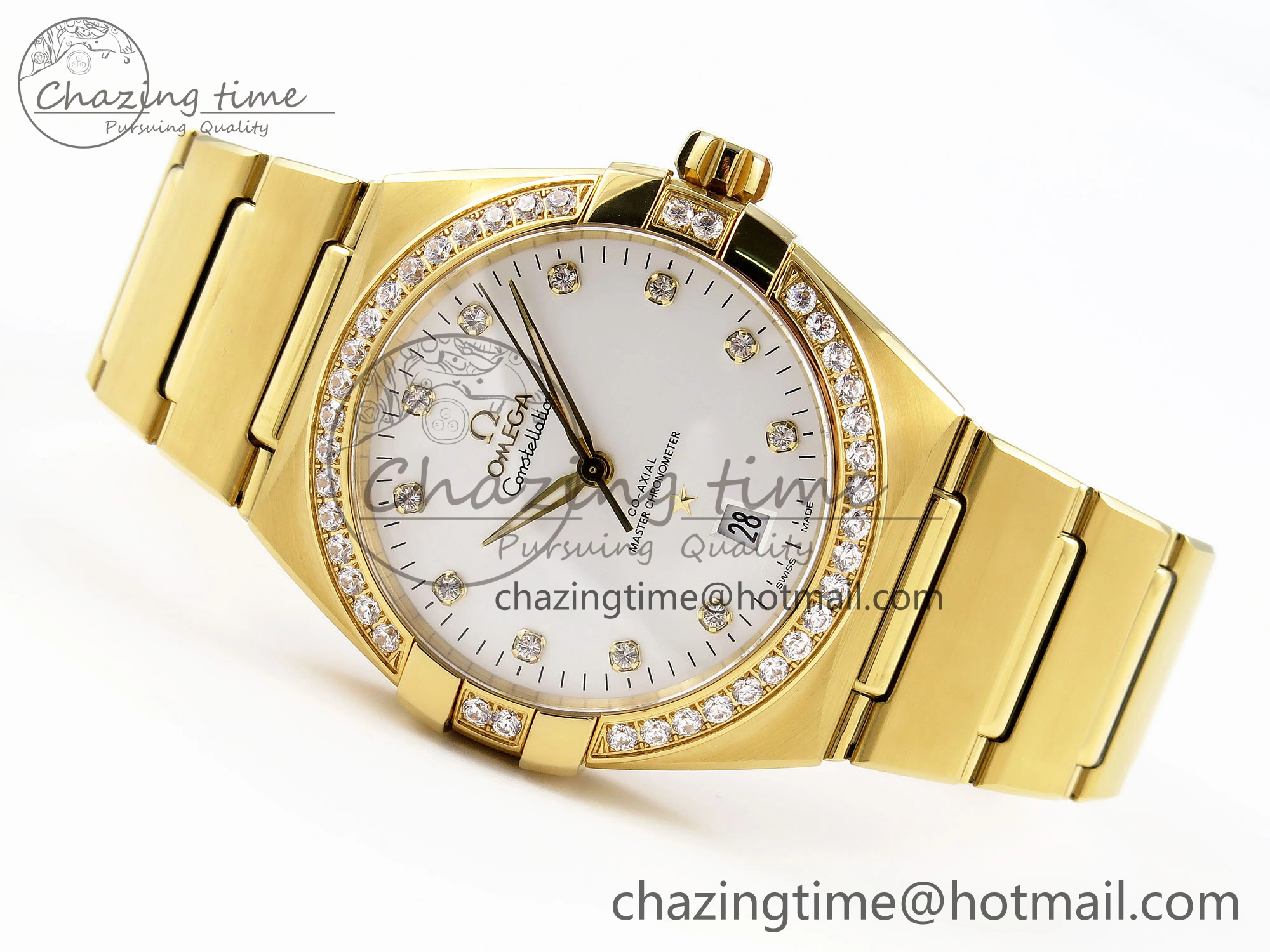 Classic Constellation 39mm YG Diamonds Bezel ASWF 1:1 Best Edition White Diamonds Dial on YG Bracelet A 7779