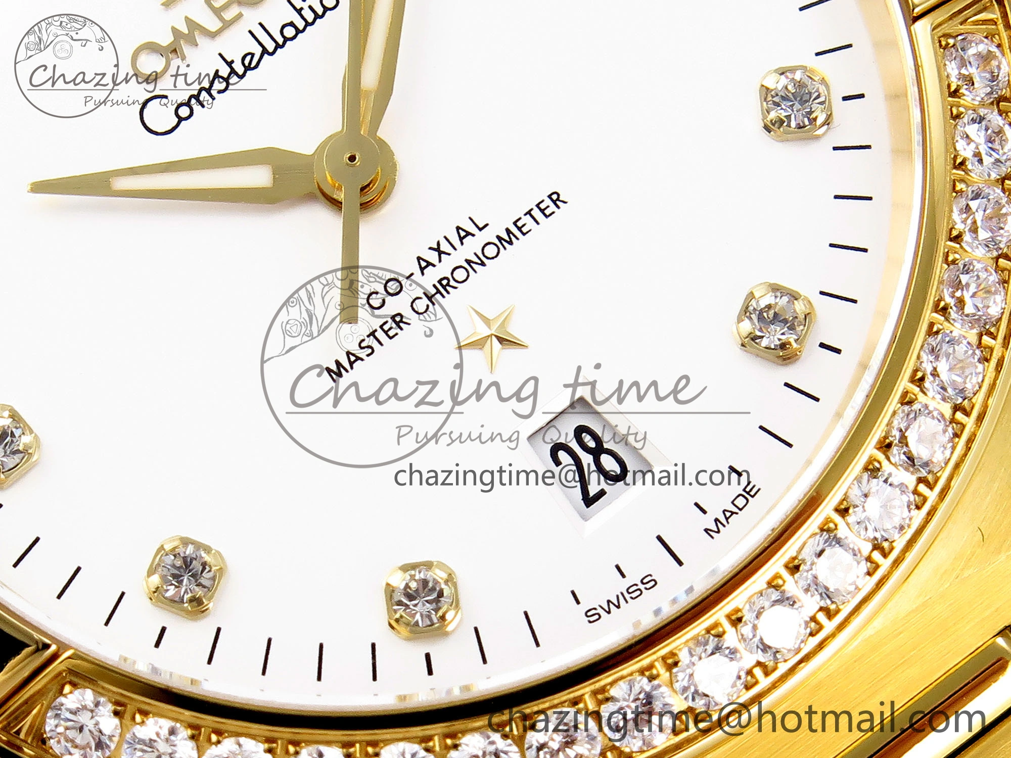 Classic Constellation 39mm YG Diamonds Bezel ASWF 1:1 Best Edition White Diamonds Dial on YG Bracelet A 7779