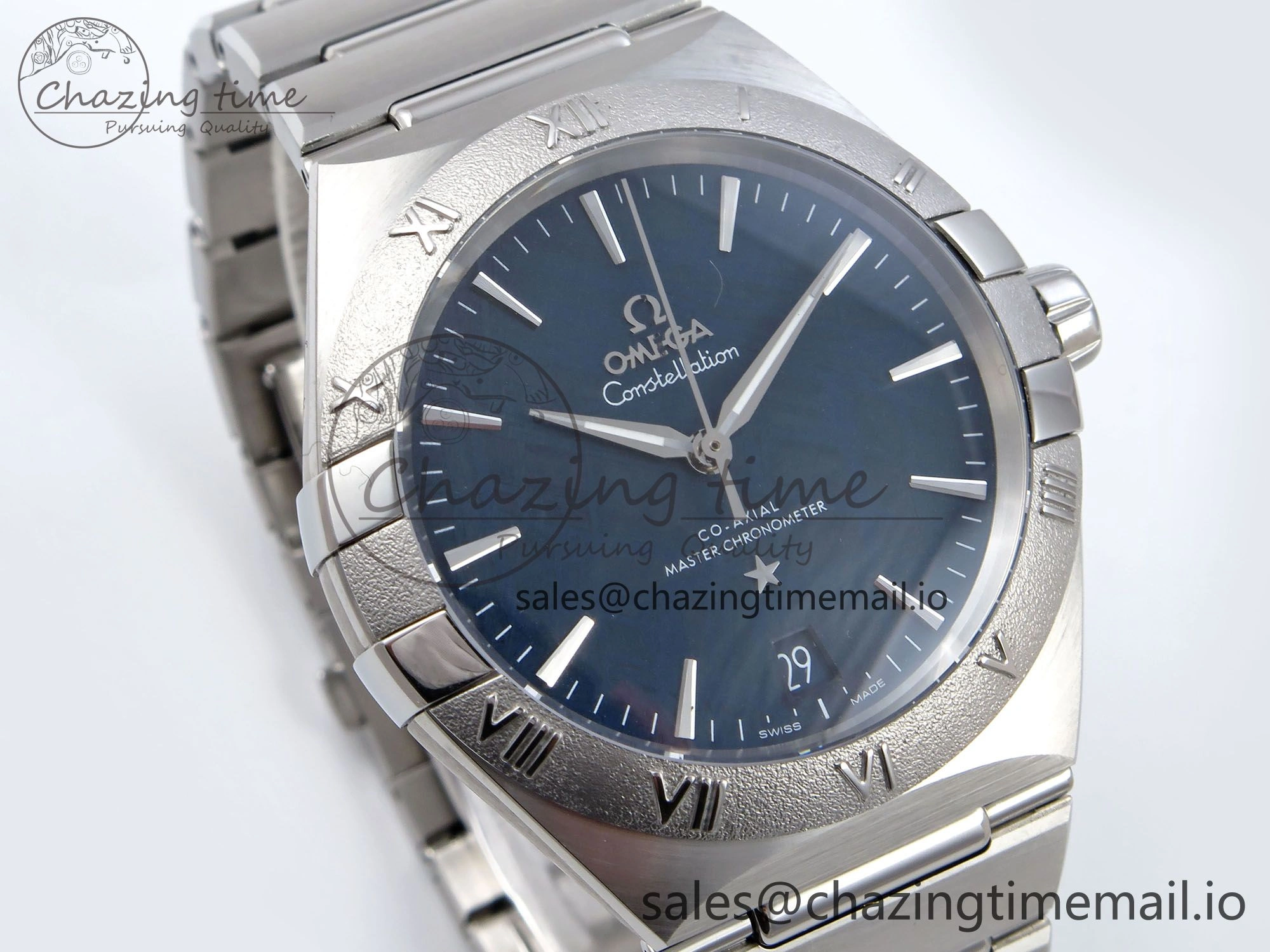 Constellation 41mm SS ASWF 1:1 Best Edition Blue Dial on SS Bracelet A Bright 7695